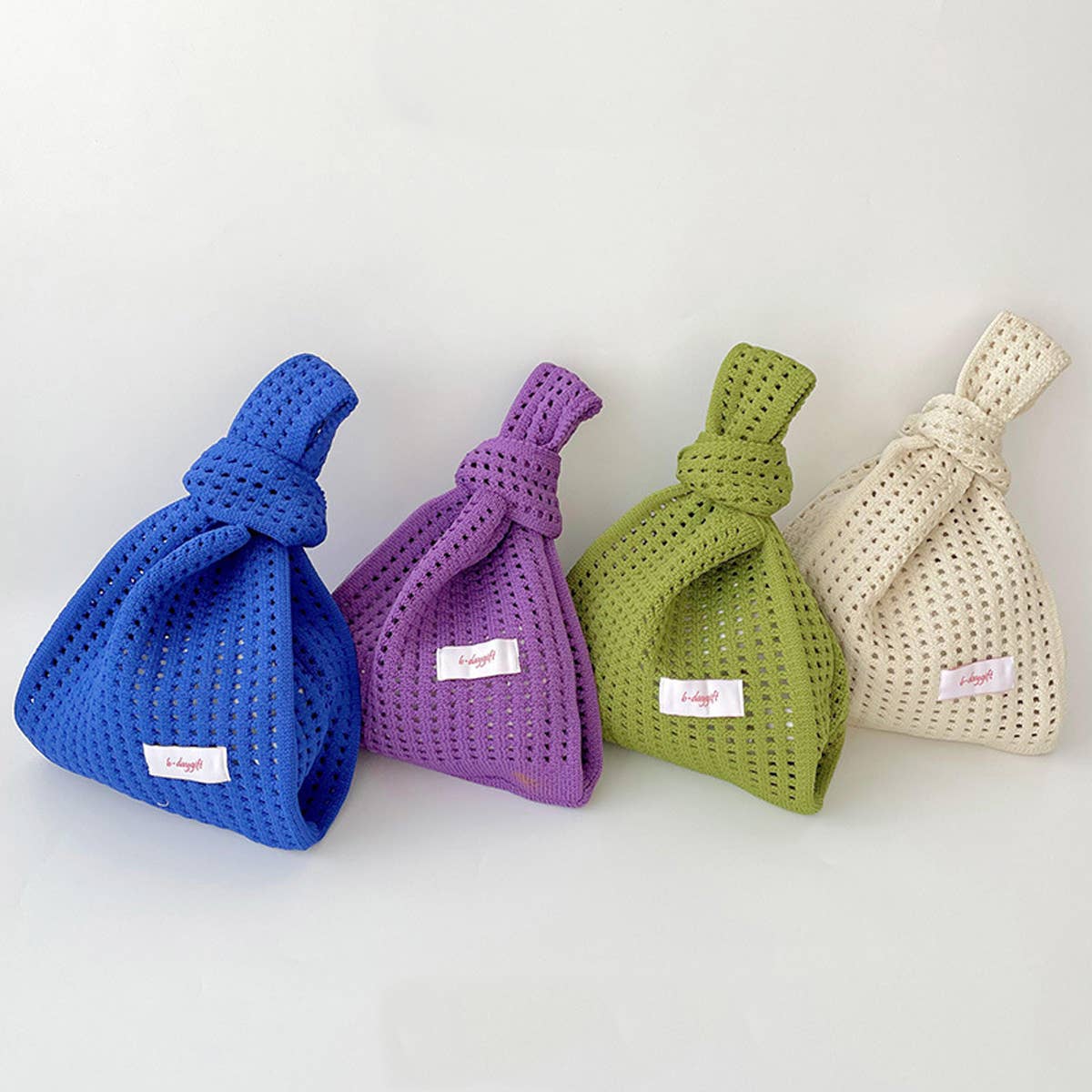 SOLID COLOR KNITTED HOLLOW SHOULDER BAG HANDBAG_CWAB1496