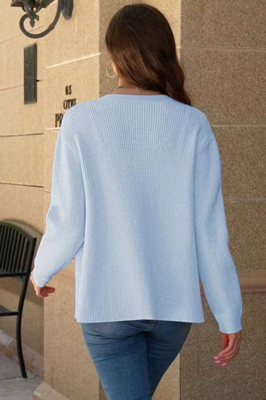 STYLISH AND COMFORTABLE BOW WOOL CARDIGAN