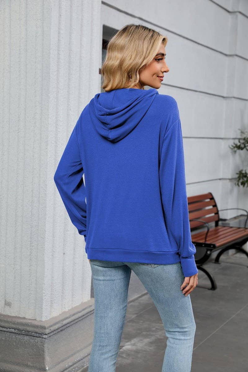 CWOHOL00662_BEAR PRINT HOODED DRAWSTRING SWEATSHIRT