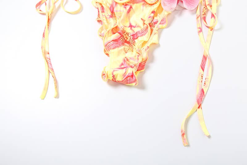 Sexy Halter Tie Floral Bikini Set