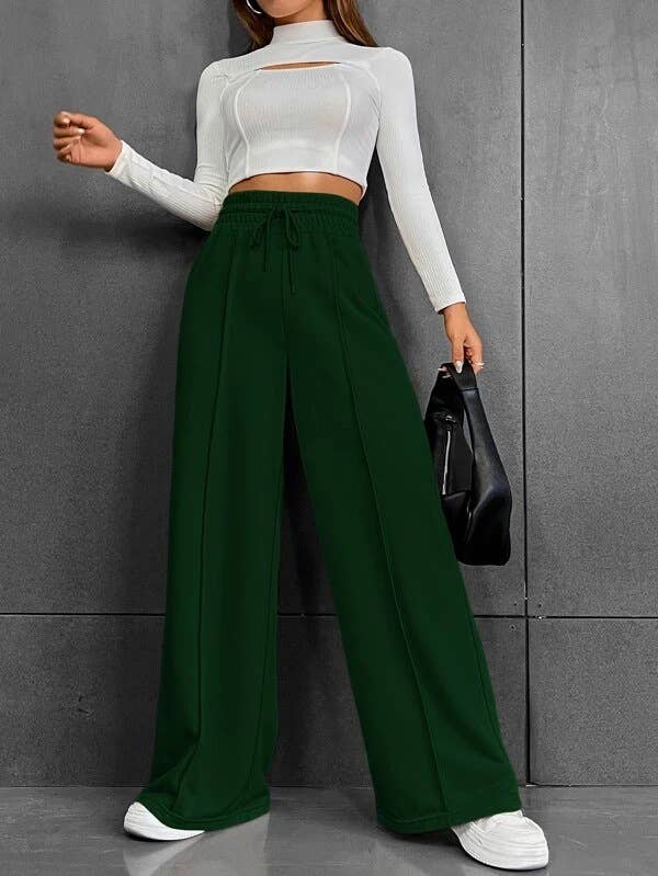 Straight-leg loose sweatpants and wide-leg pants