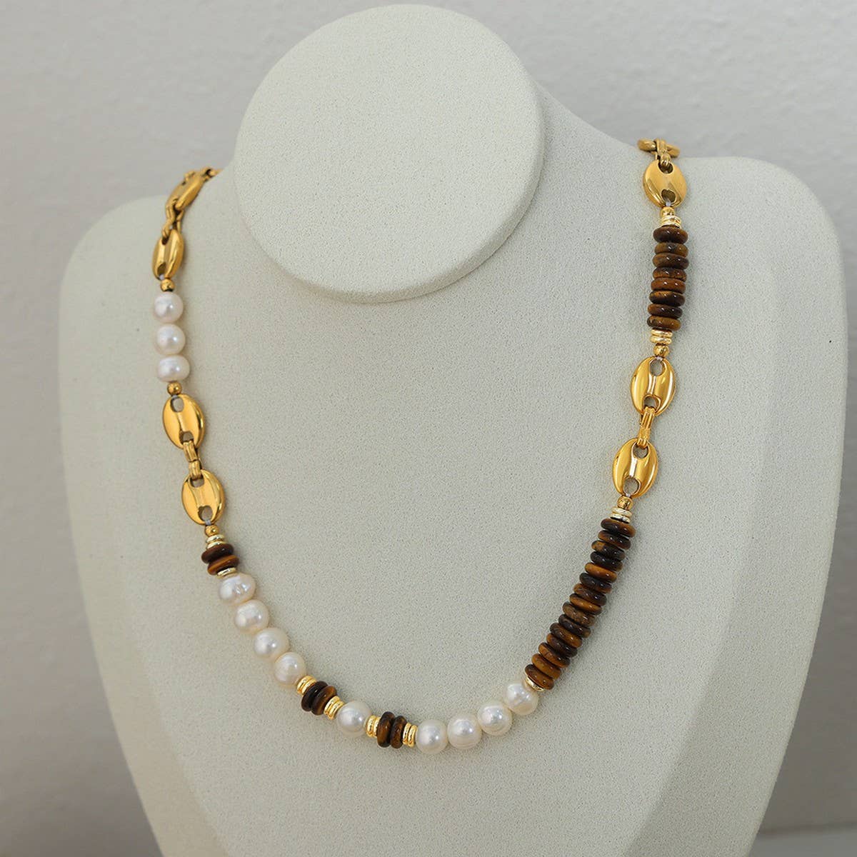 PEARL NATURAL STONE AGATE NECKLACE BRACELET_CWAJE1078