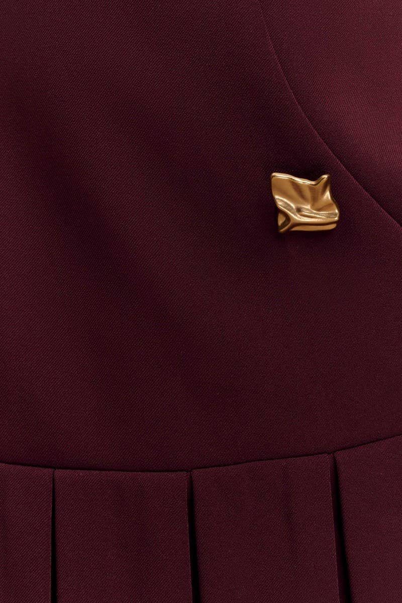 CWDSD8906_SLEEVELESS RUCHED WAIST FLARED MINI DRESS