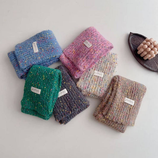 Polka Dot Knit Scarf - Warm Neck Wrap for Kids_CWASC2096