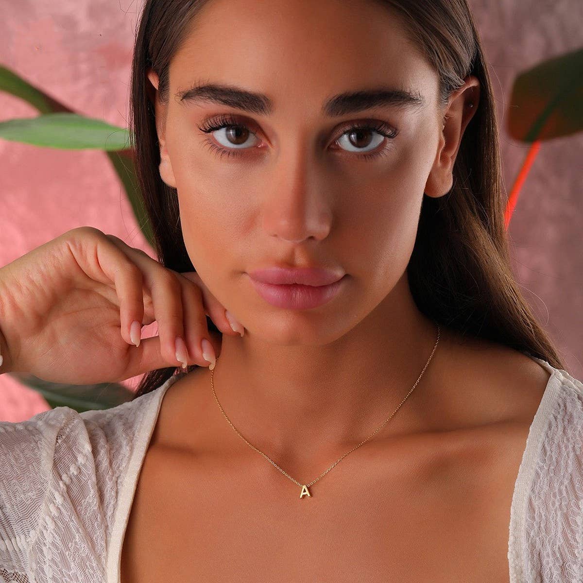 NEW CREATIVE STAINLESS STEEL GOLD LETTER NECKLACE