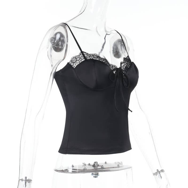 Sexy Lace-Panel Backless Tank Top