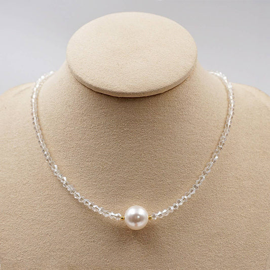 RETRO CRYSTAL PEARL NECKLACE BRACELETCE _CWAJE1665