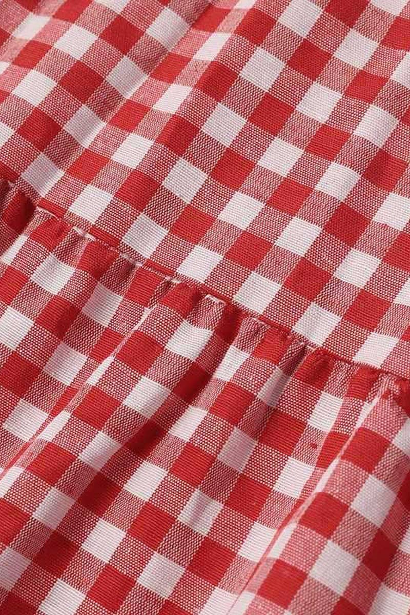 CWDMD3271_ROUND NECK PLAID BELT FULL SLEEVE MUSLIM DRESS