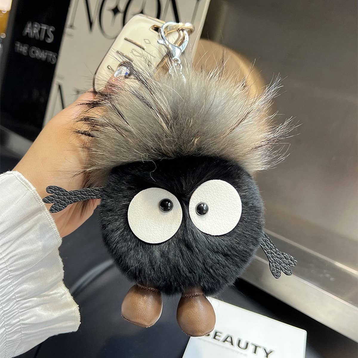 CUTE LITTLE COAL BRIQUETTES CAR KEYCHAIN PENDANT