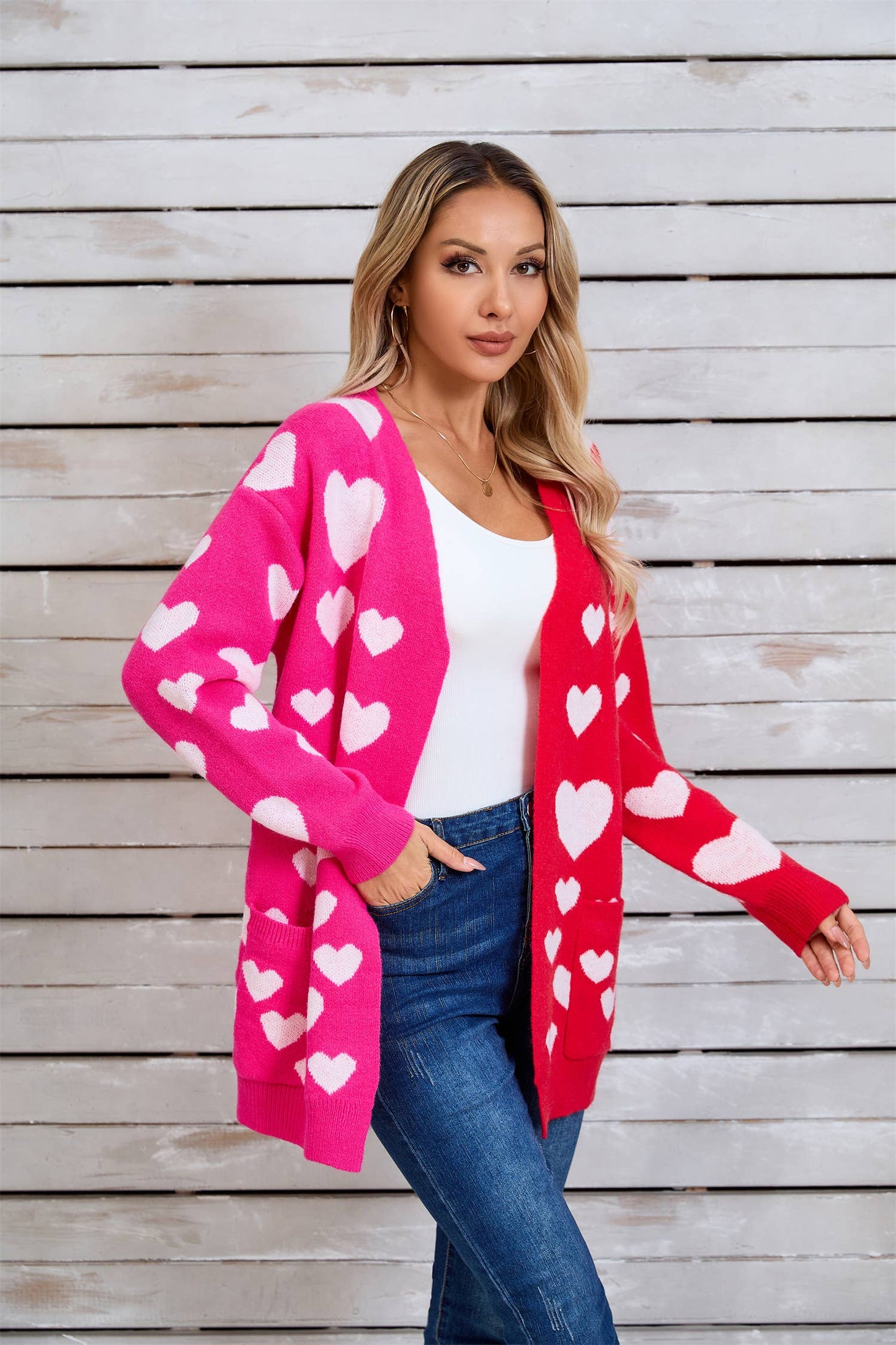 VALENTINE'S DAY LONG CARDIGAN LOVE SWEATER