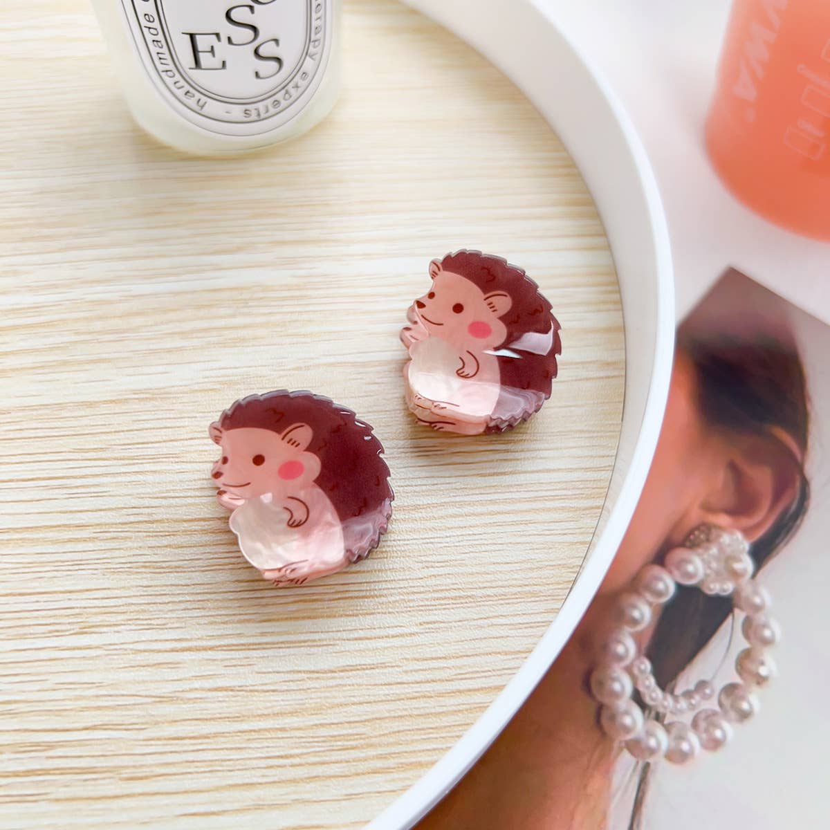 Q-version acrylic animal children's hair clips