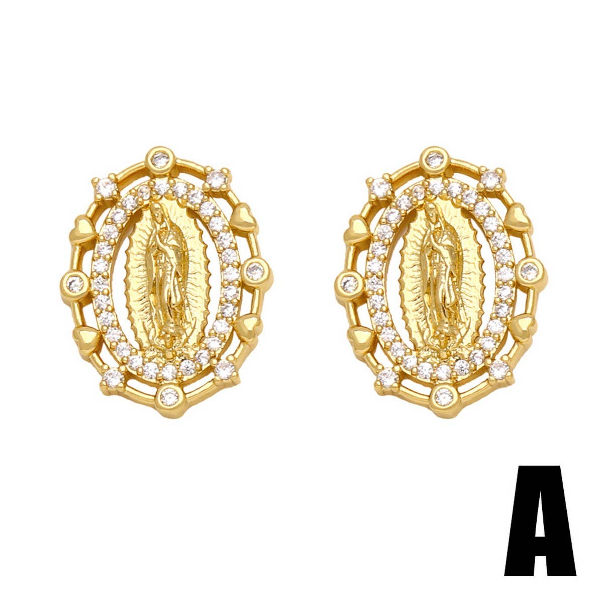 RETRO VIRGIN MARY EARRINGS