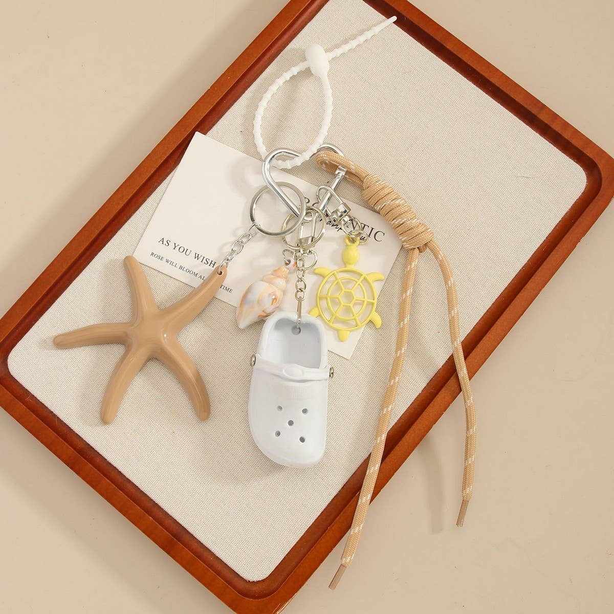 Mini Clog Keychain with Starfish Bag Charm