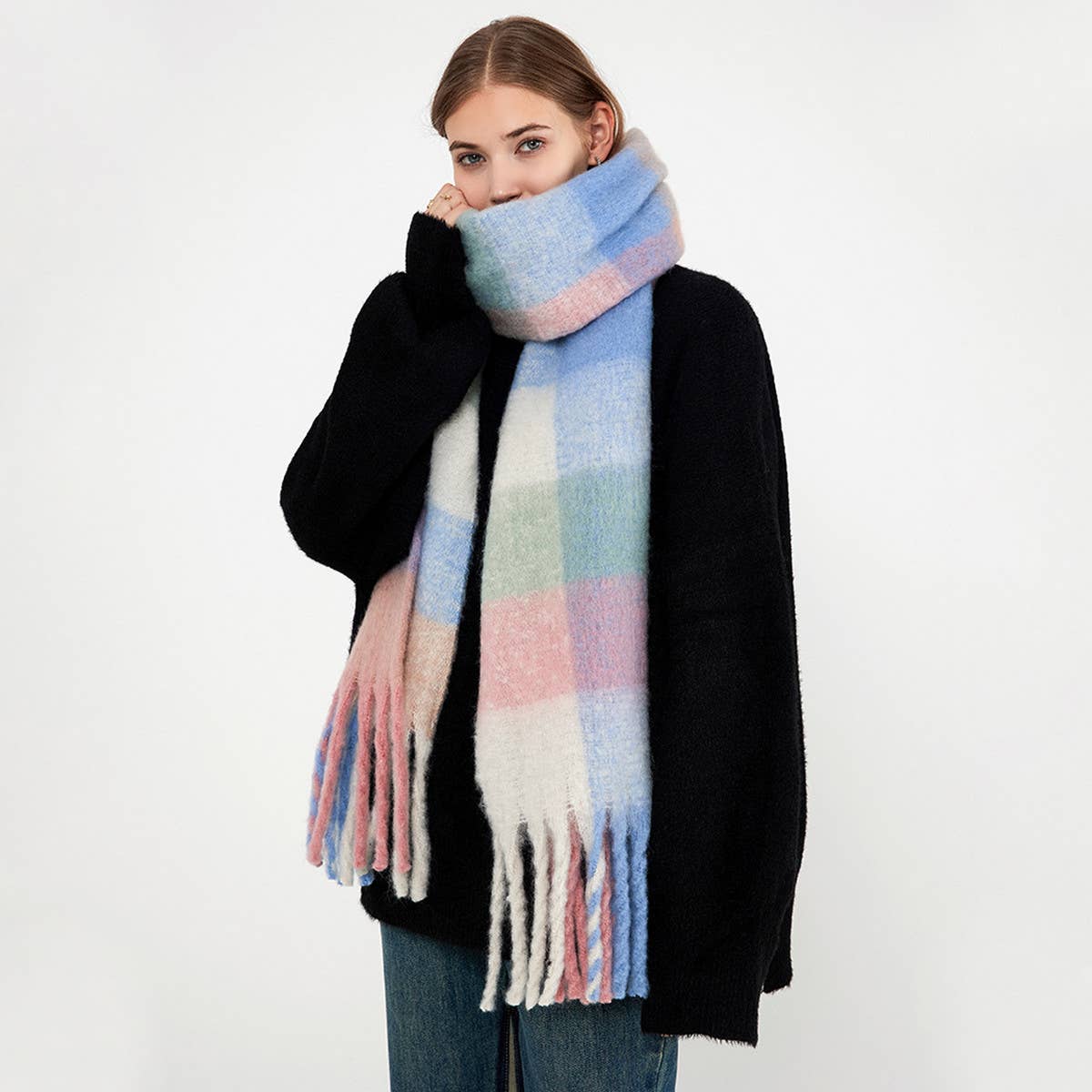 New Plaid Tassel Scarf for Women - Winter Warmth
