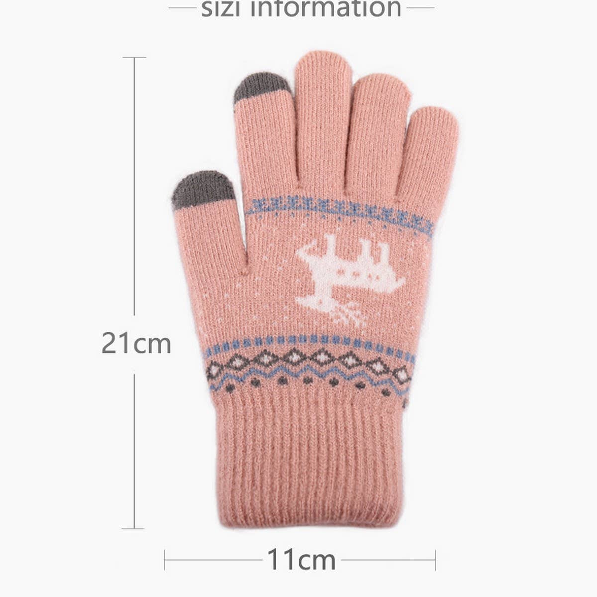 NEW JACQUARD DOUBLE-LAYER DEER TOUCH SCREEN GLOVES_CWAG0239