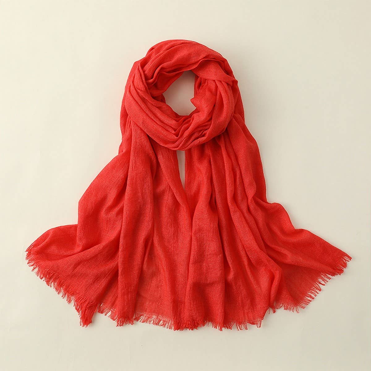 SOLID COLOR LONG LIGHTWEIGHT SCARF WRAP SHAWL_CWASC0204
