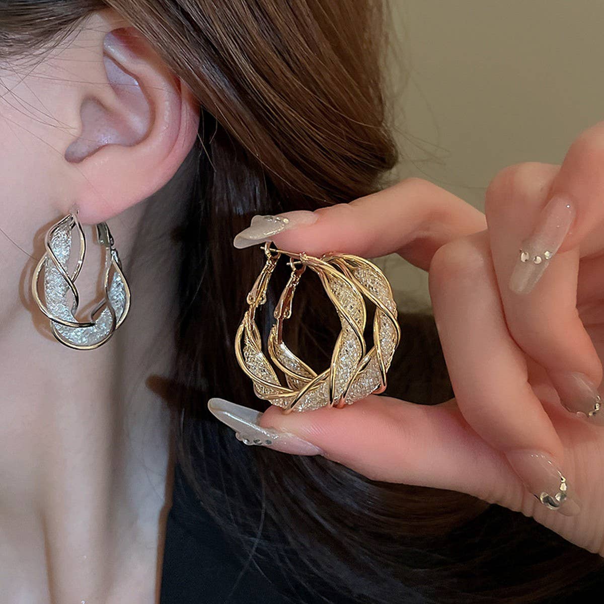 ROUND SMALL LUXURY FRENCH EARRINGS