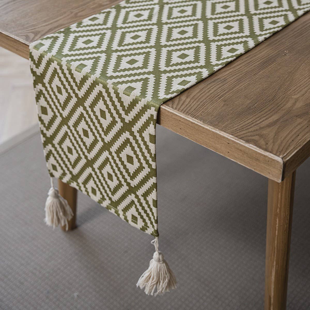 GEOMETRIC TASSEL VERSATILE TABLE RUNNER