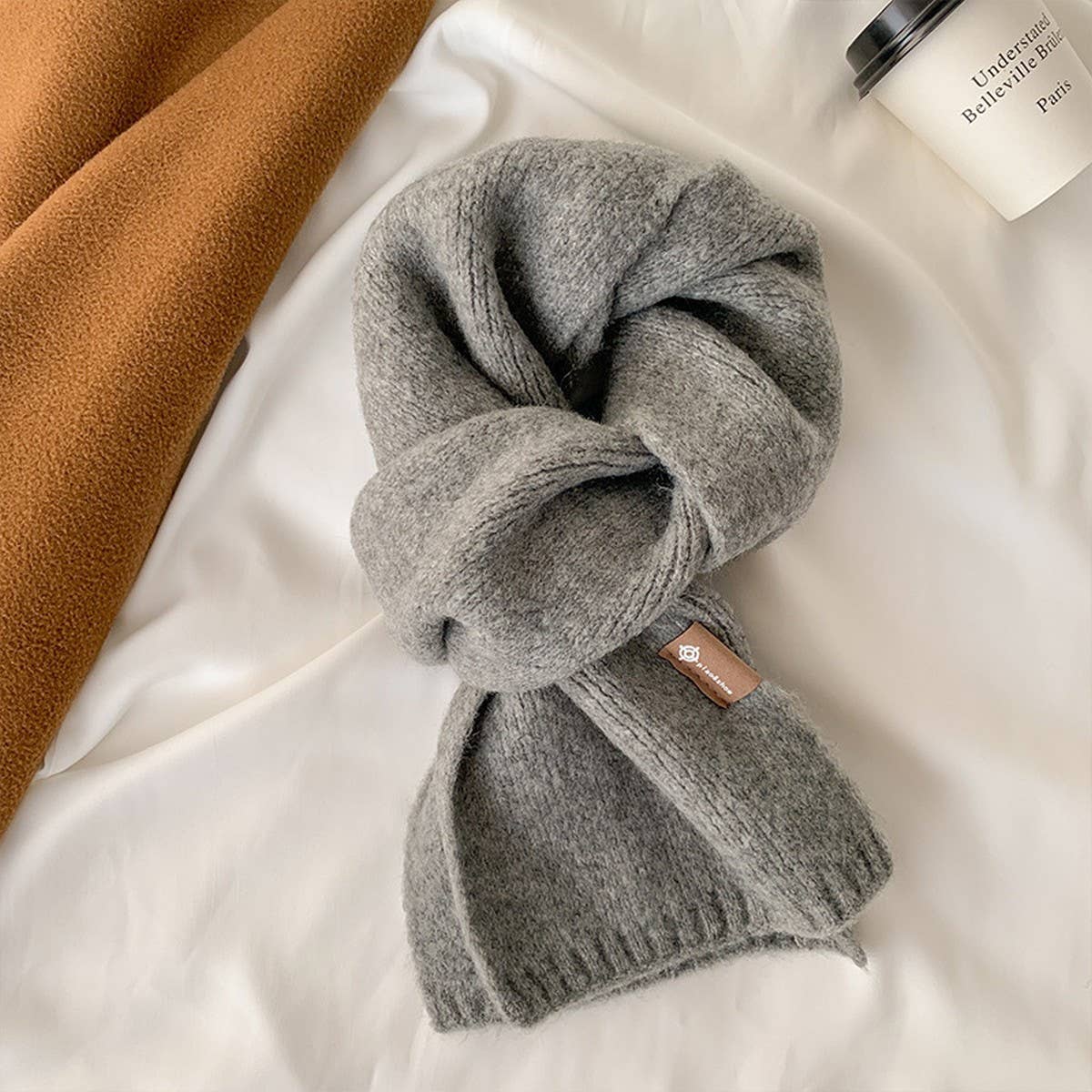 Cute Knit Scarf ? Unisex Solid Color Neck Warmer