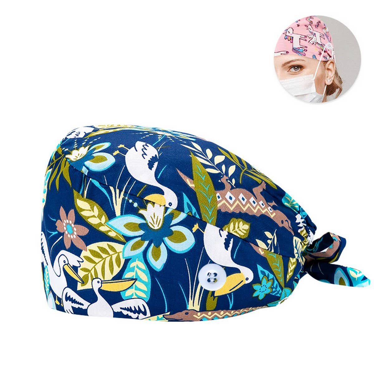 PRINTED SURGICAL CAP SCRUB CAP COTTON NURSE CAP_CWAH3378