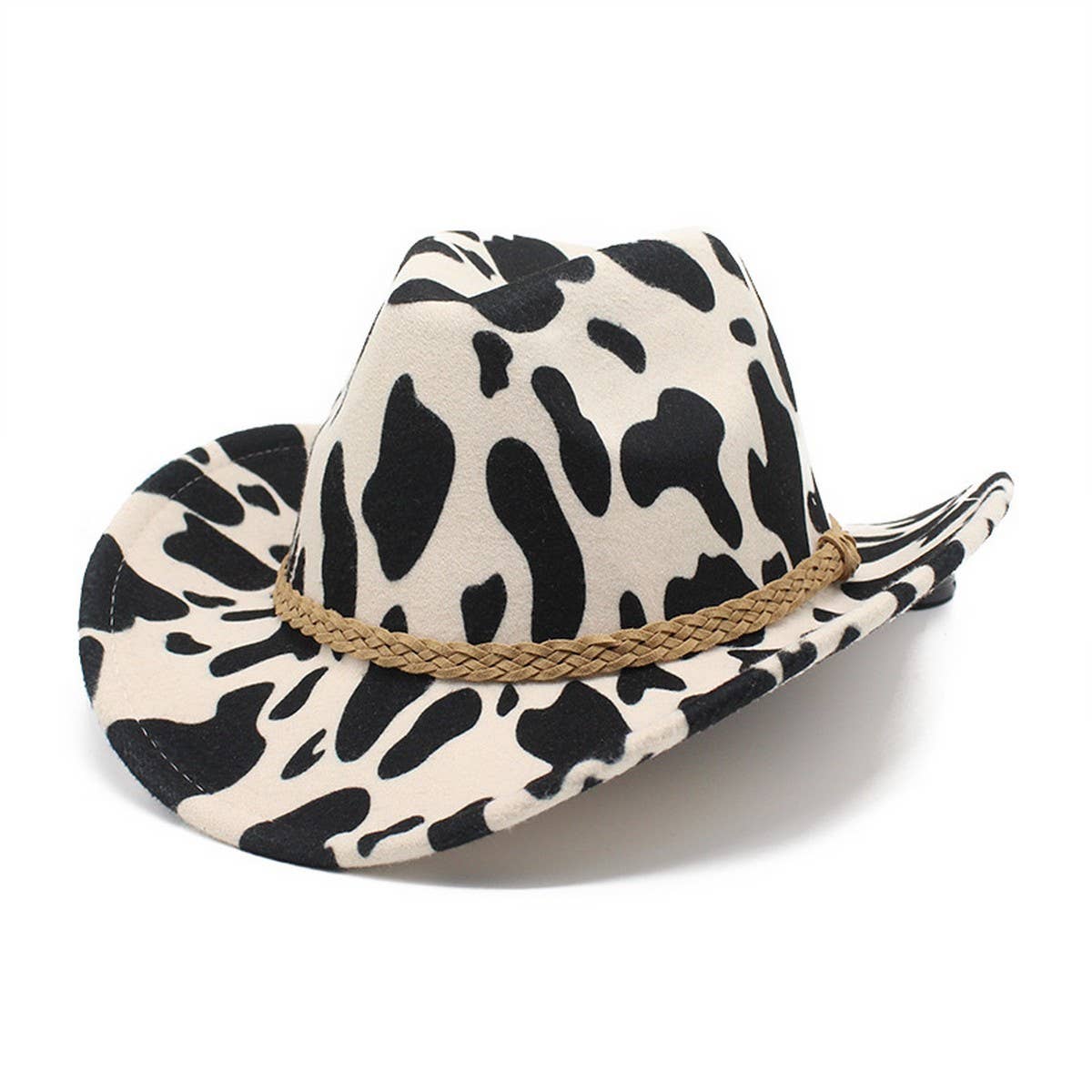 THICKENED FABRIC COW PATTERN WESTERN COWBOY HAT_CWAH2555