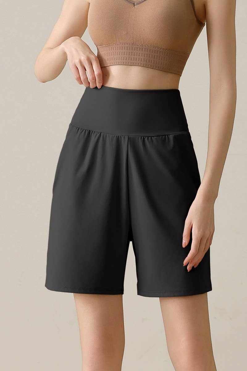CWBSP0224_HIGH WAISTED YOGA CASUAL SPORTS SHORTS