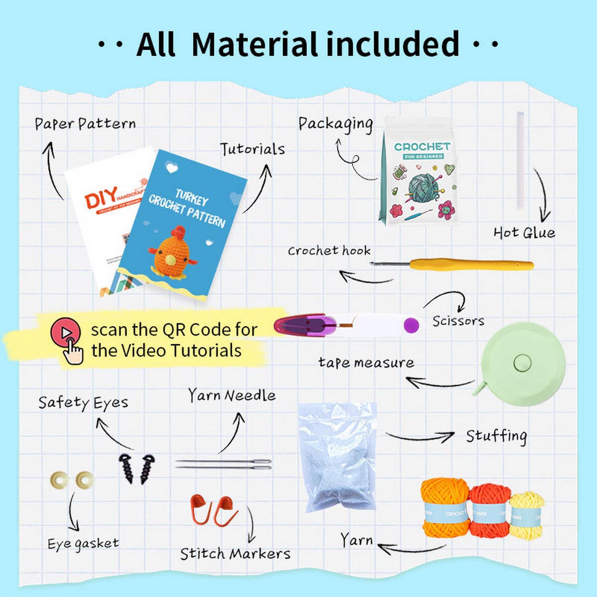 HANDMADE DIY DOLL TOY MATERIAL PACKAGE