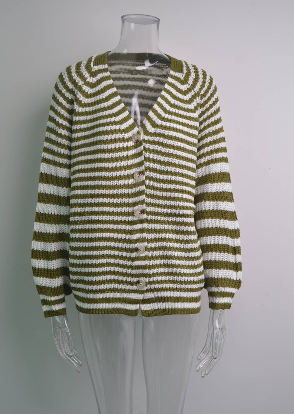 STRIPED SWEATER PLUS SIZE LOOSE KNIT