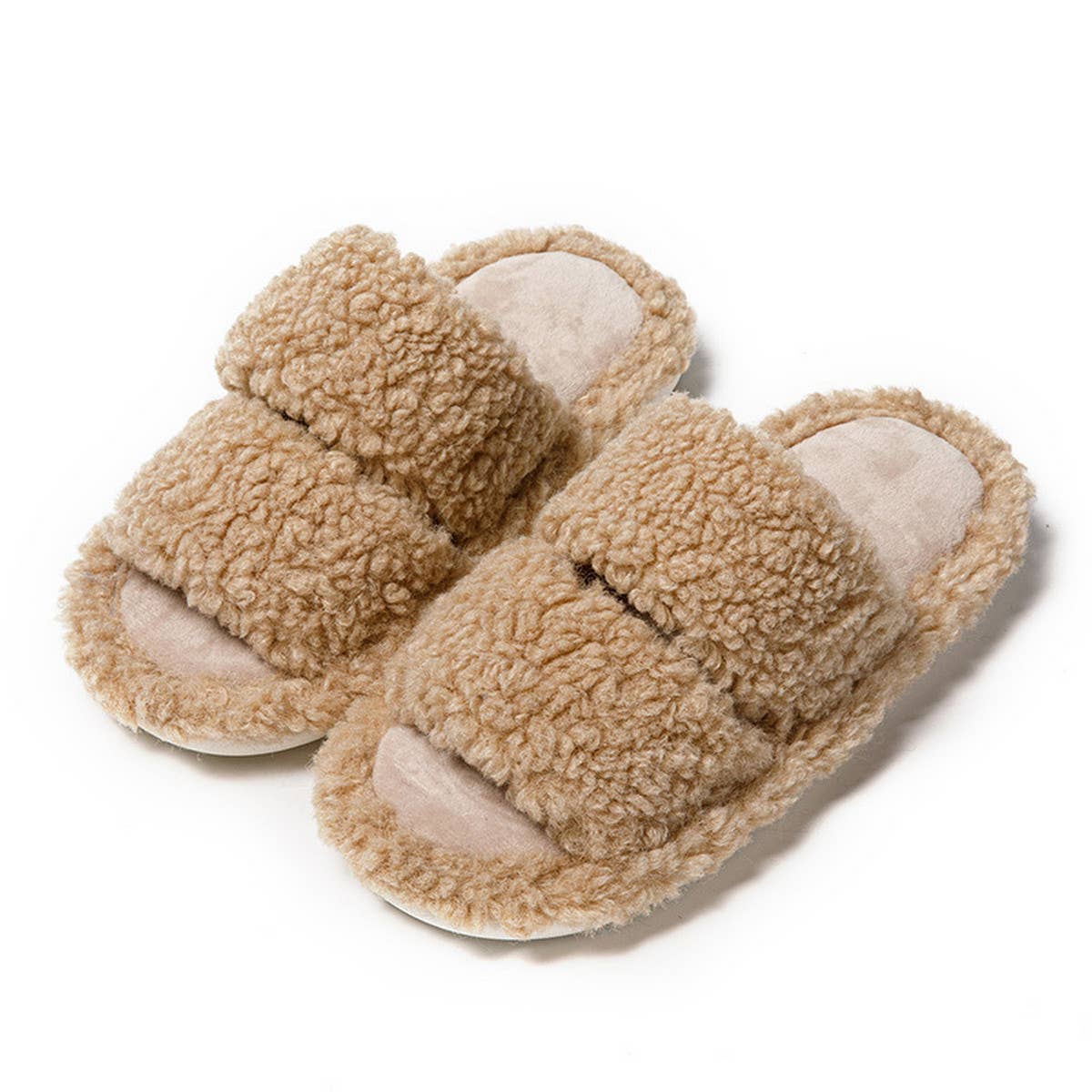 HOME CANDY COLOR BAR CURLY COTTON SLIPPERS_CWSHS0826