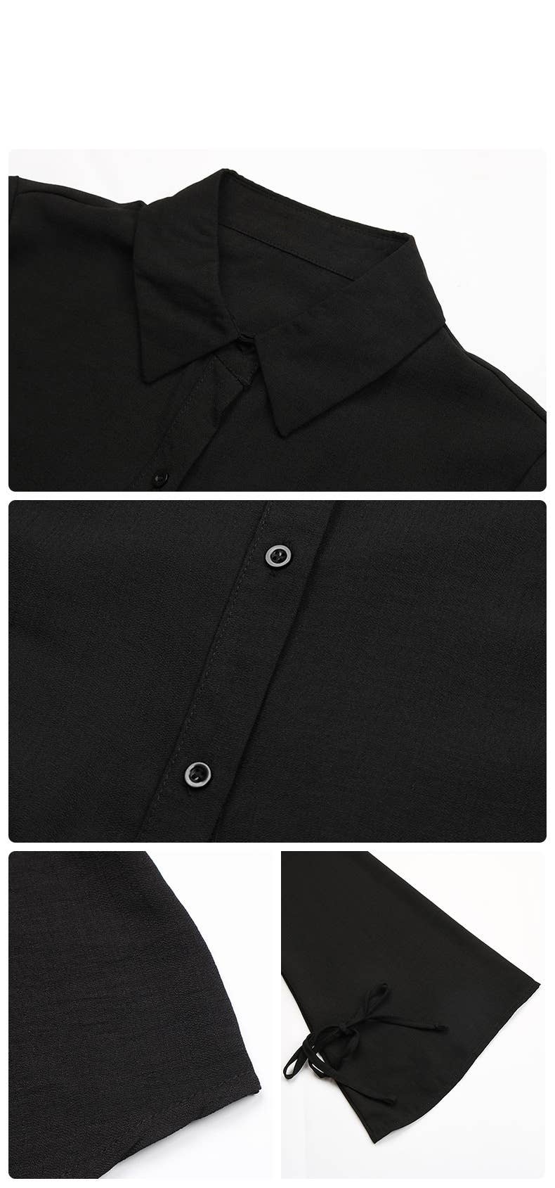 Loose lapel long-sleeved knotted shirt dress