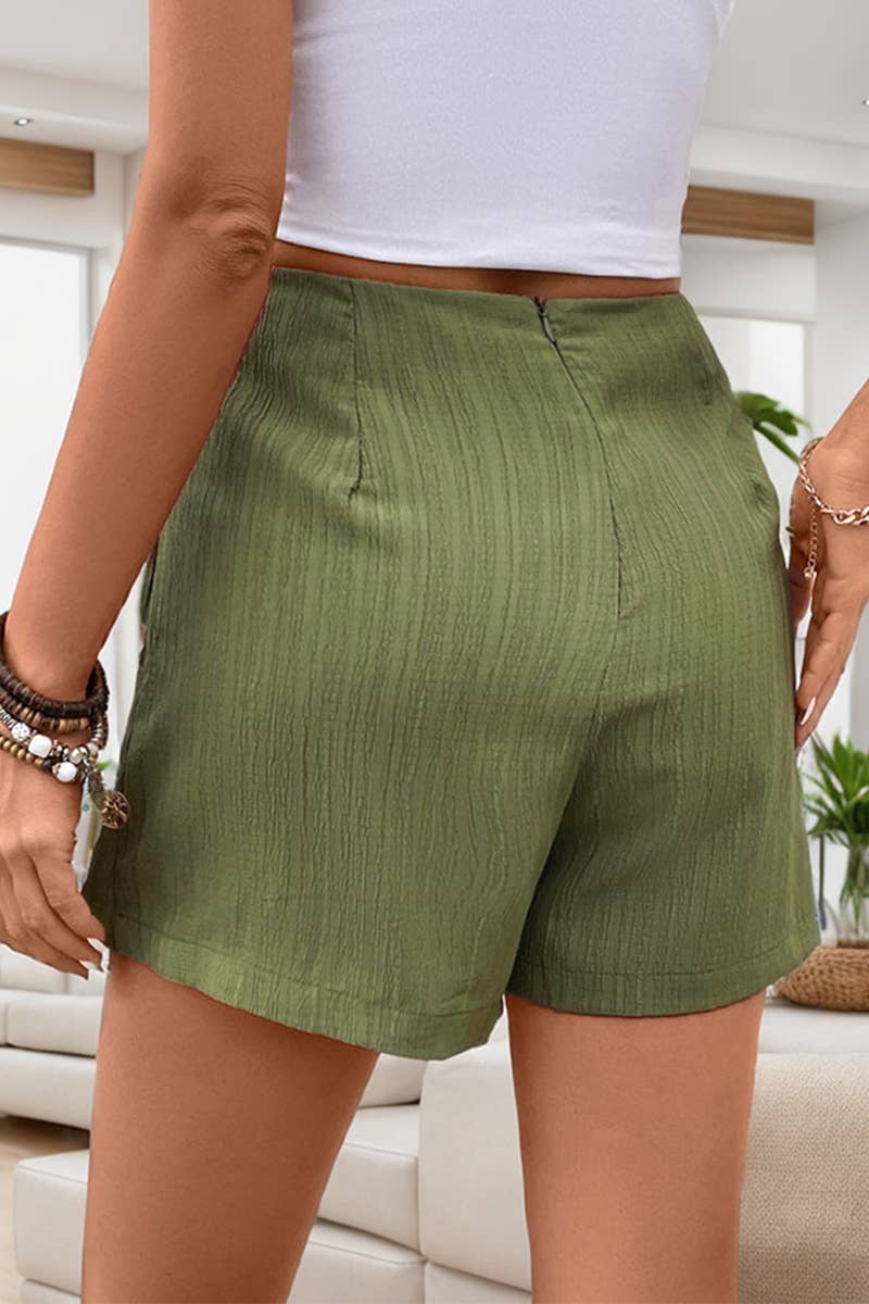 CWBSP0436_2025 NEW SUMMER TEXTURE SOLID COLOR SKIRT PANTS