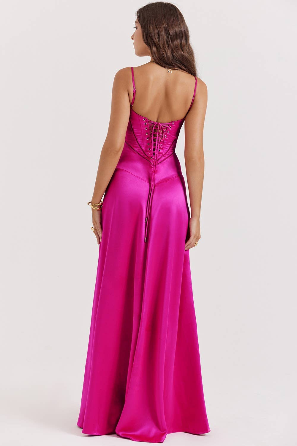 Sexy halter slim backless solid color long dress