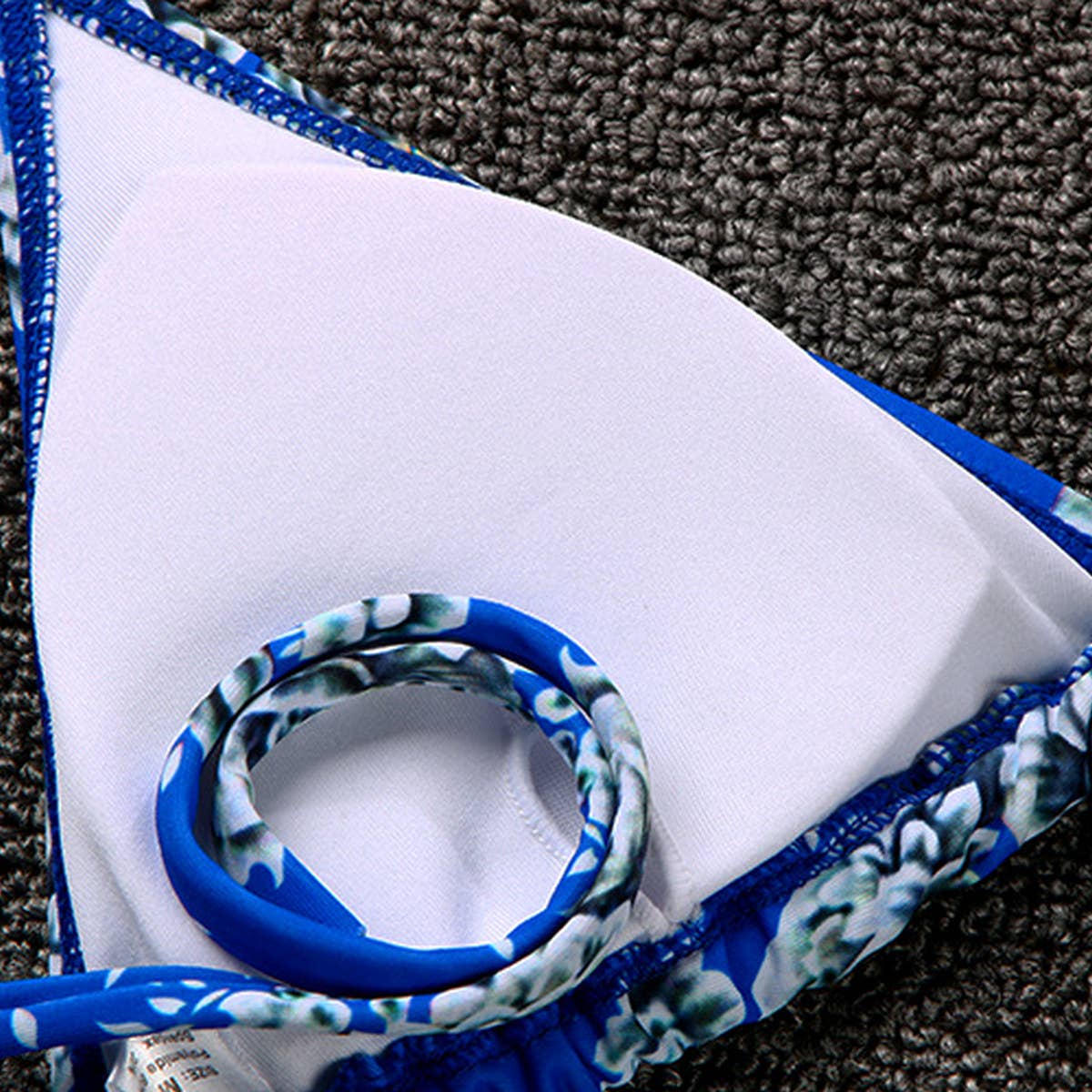 NEW SEXY THREE-RING STRAP PRINTED SWIMSUIT