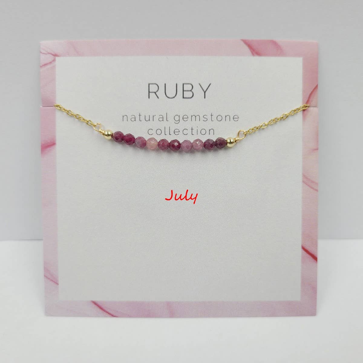 DECEMBER NECKLACE NATURAL STONE LOCK BONE CHAIN