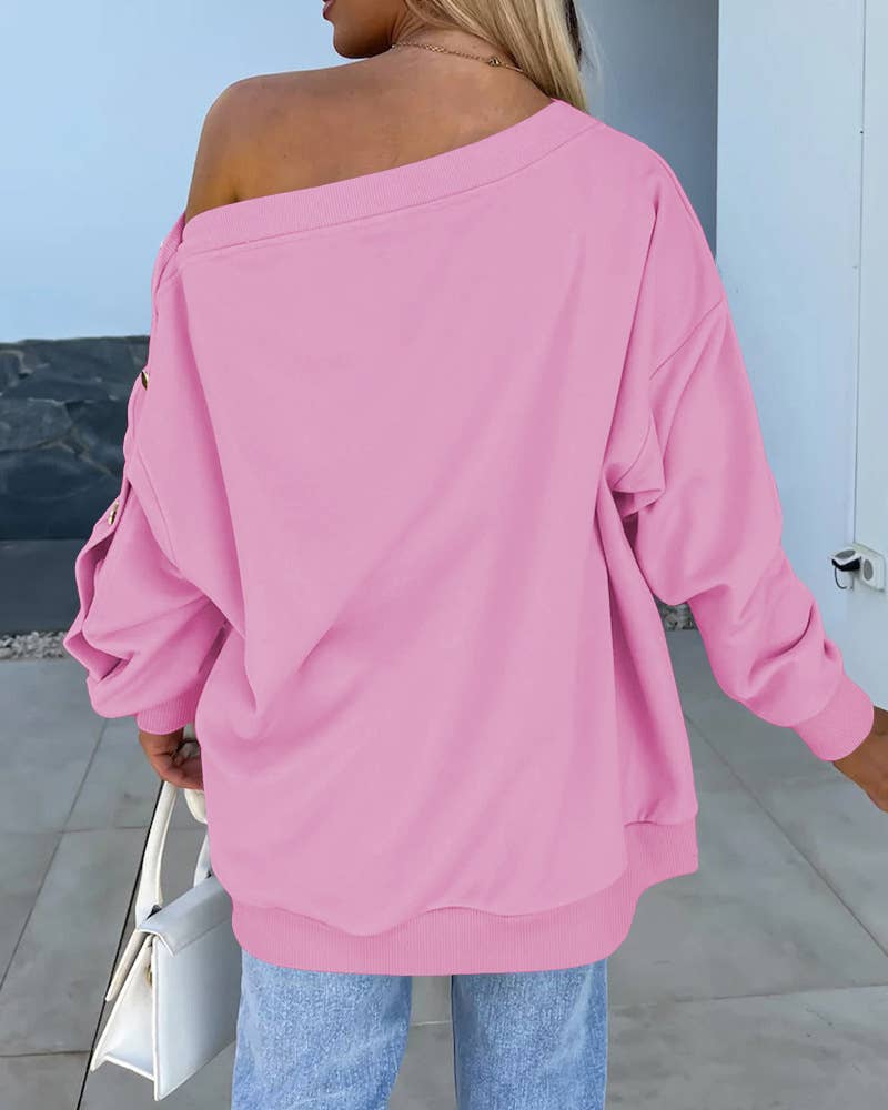 HOODIE WITH ASYMMETRICAL NECKLINE SLEEVES