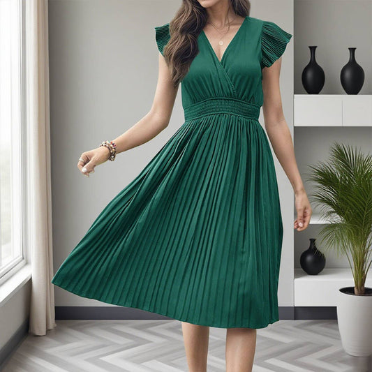 Simple,fashion and elegant solid-color dress