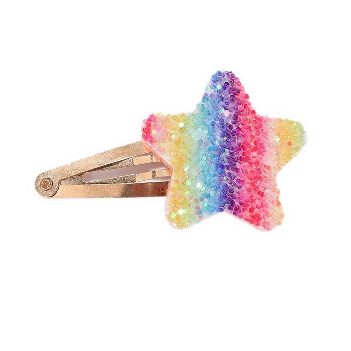 Glitter BB Clip Set with Stars & Hearts for Girls