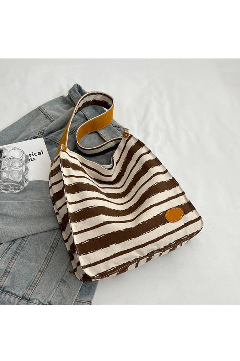 STRIPE PATTERN CASUAL SHOULDER BAG_CWAB0512