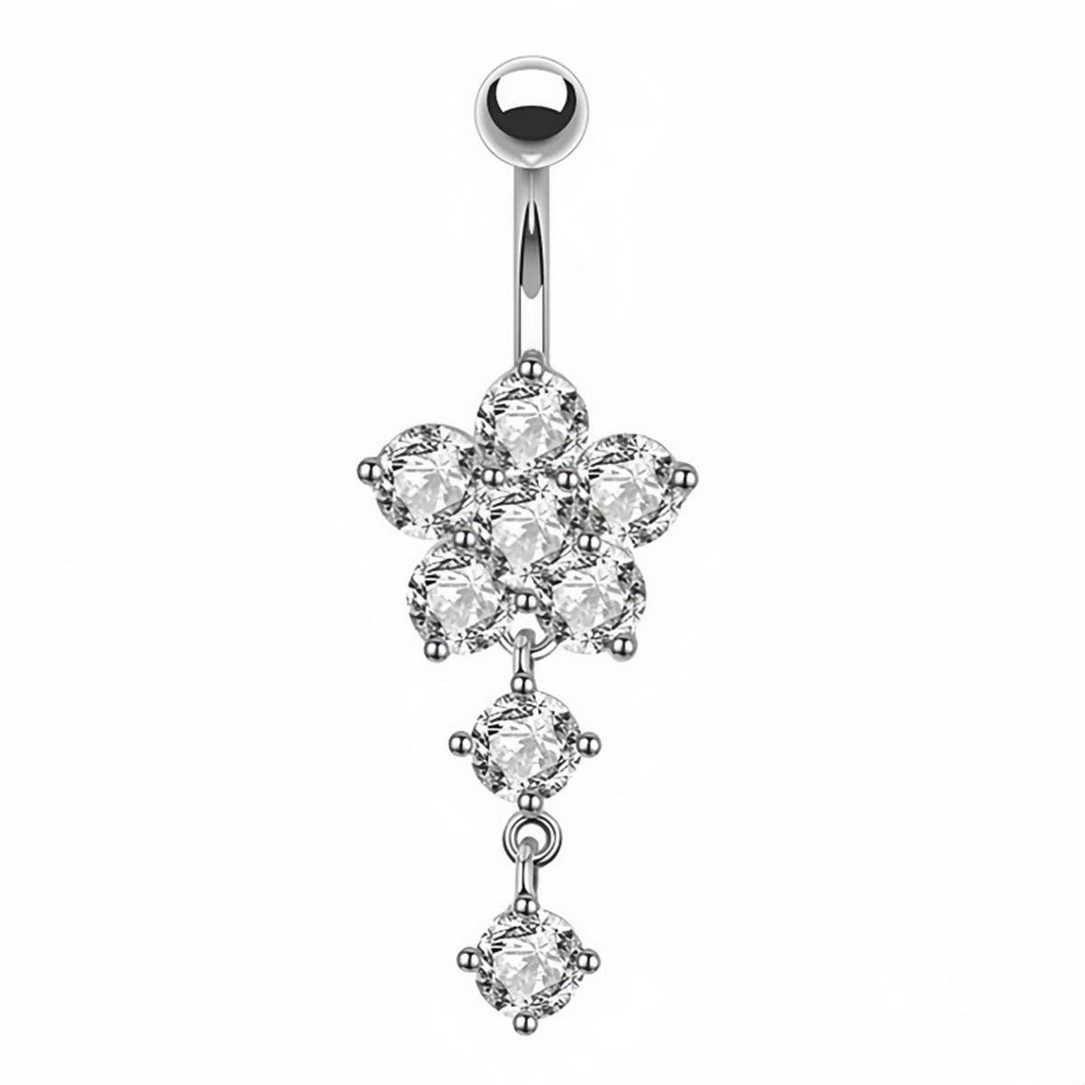 Heart & Butterfly CZ Belly Ring ? Body Jewelry