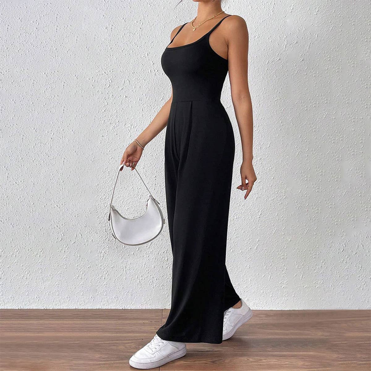 Simple elegant jumpsuit sexy halter jumpsuit