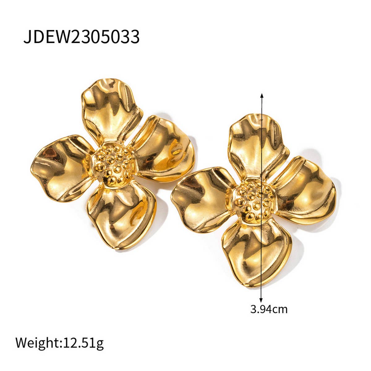 GOLDEN FRESH AND SIMPLE PETAL EARRINGS_CWAHA0918