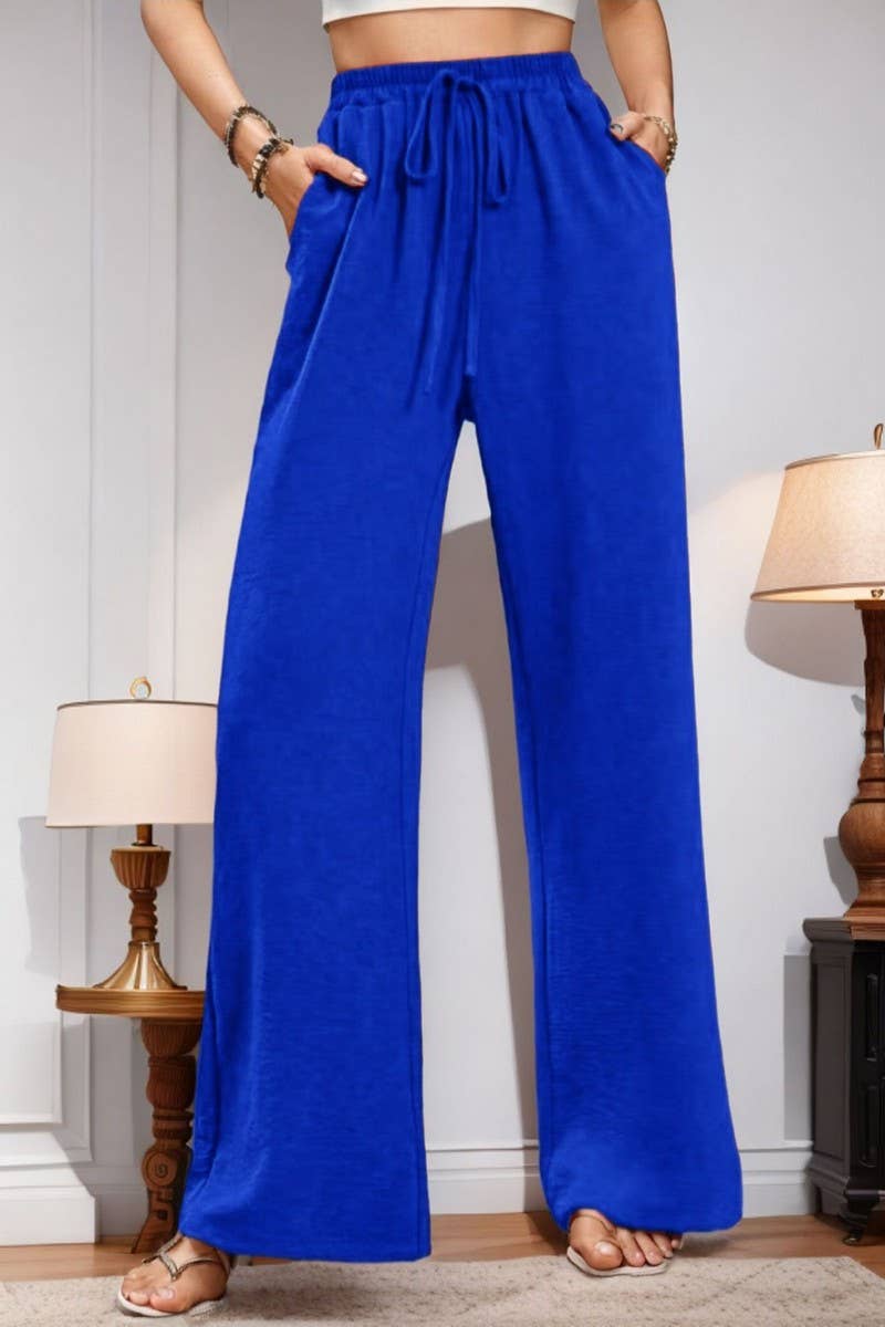 CWBLP1978_CASUAL DRAWSTRING WAIST POCKET RELAXED FIT PANTS