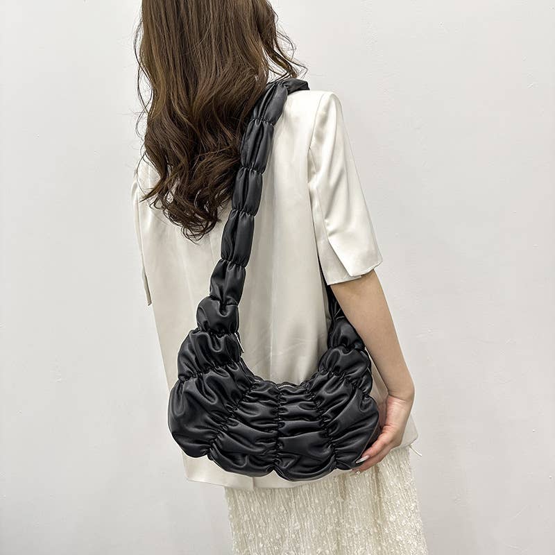 Cloud bag pleated underarm bag sponge bag