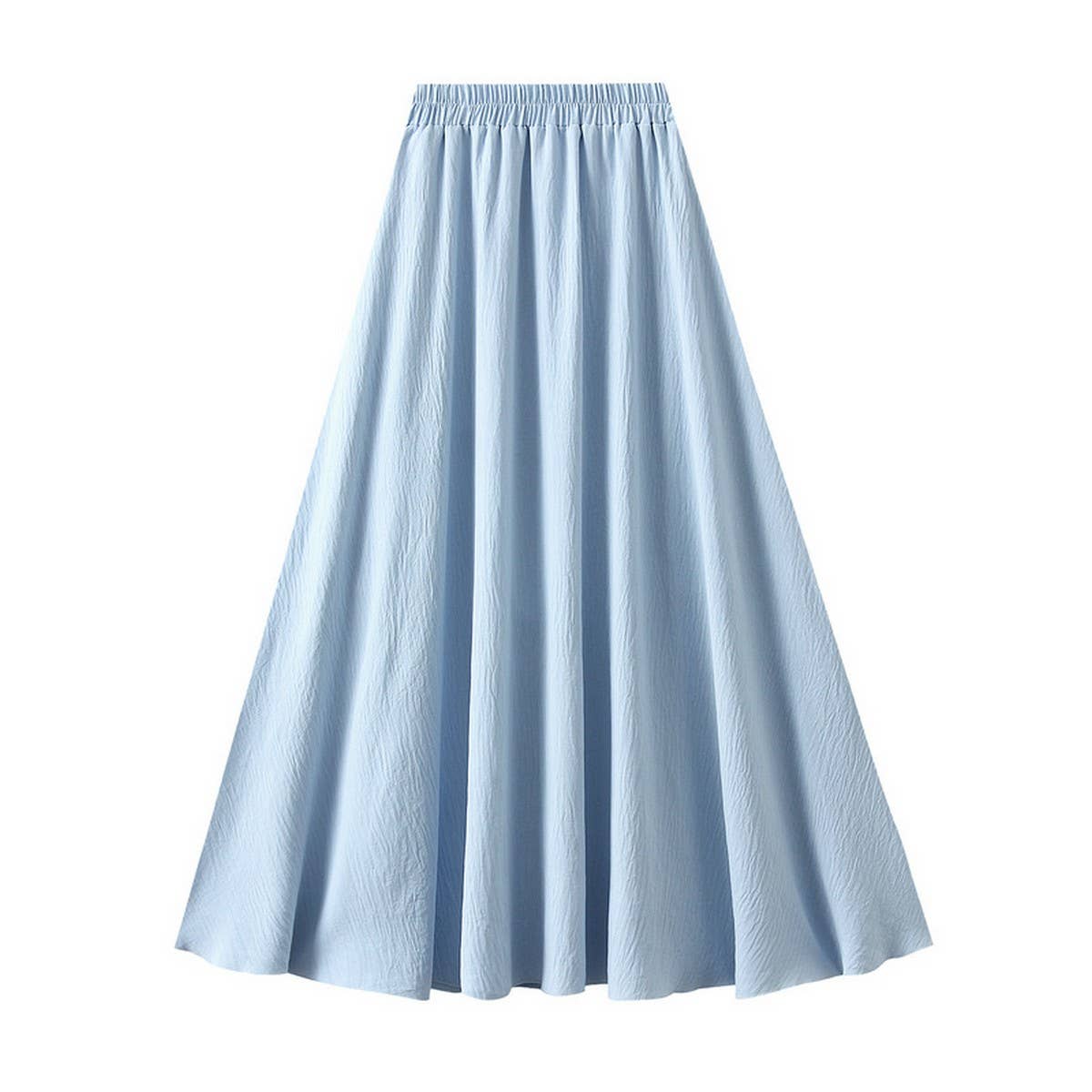 High-Waist A-Line Loose Fit Flowy Midi Skirt
