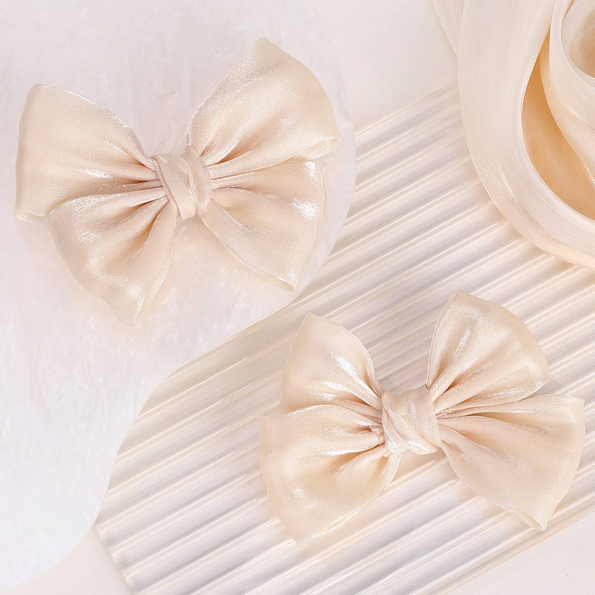 Solid Shiny Bow Hair Clip Set for JK Girls_CWAHA6719