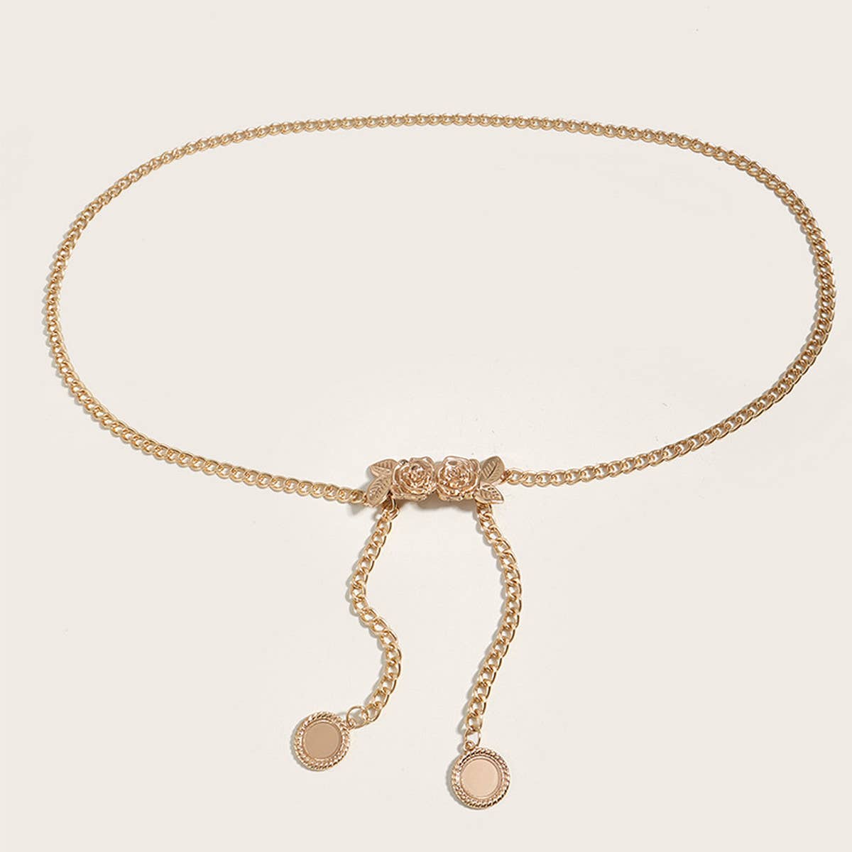 WOMEN ROSE BUCKLE WAIST CHAIN BELT_CWABE0308