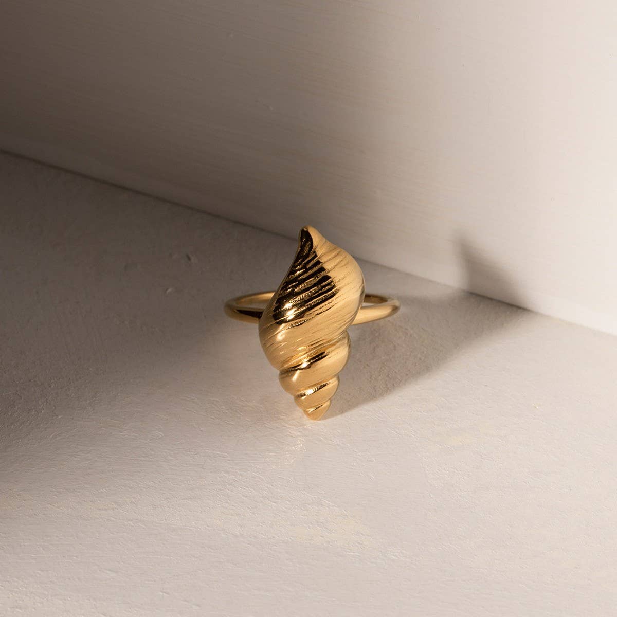 STAINLESS STEEL CONCH RING OCEAN THEME JEWELRY_CWAJE1225