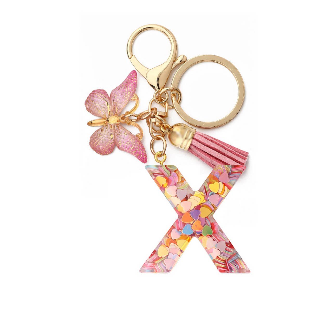 CRYSTAL LETTER SEQUIN RESIN KEYCHAIN_CWAJE0663
