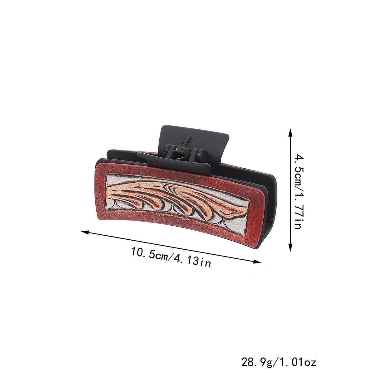 Western Cowgirl Hair Claw - Horsehair Leather Clip_CWAHA0591