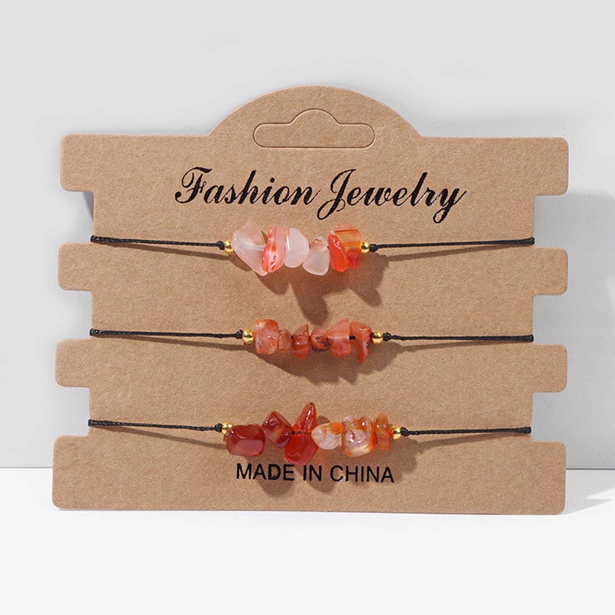 CRUSHED STONE TRIO BRAIDED BRACELET